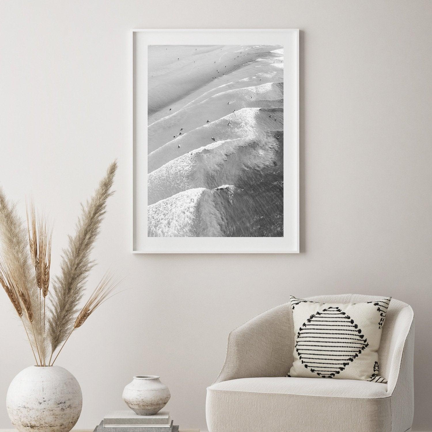Breaking Waves Wall Art Print-Print-Small-White Frame-Through Our Lens