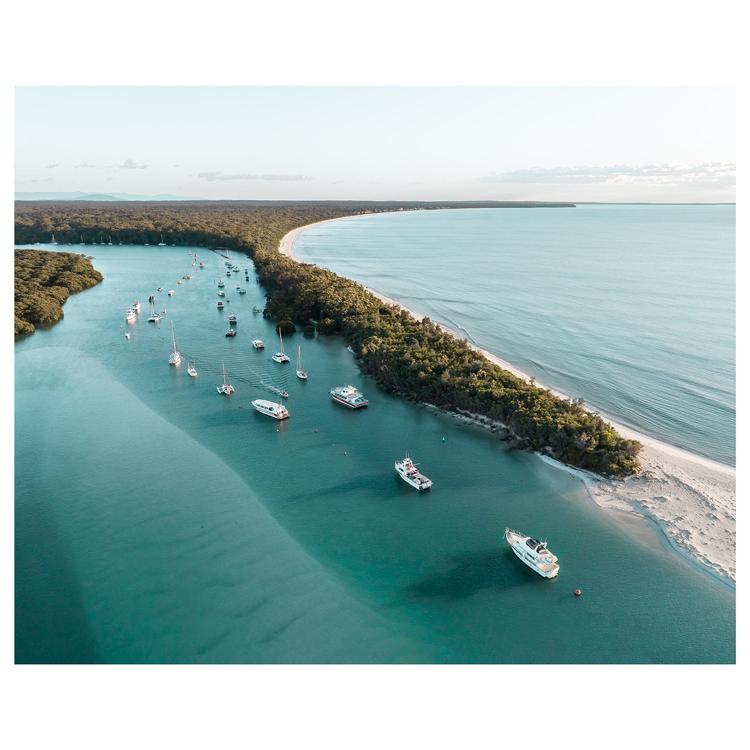 Callala Beach aerial seascape in Jervis Bay - unframed coastal photography wall art