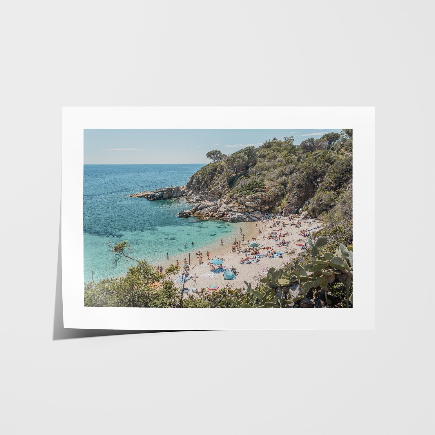 Ciao Bella Italian coastal text in white frame - typography wall art for beach homes