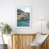 Cinque Terre coastal village landscape in white frame - Italian Riviera photography wall