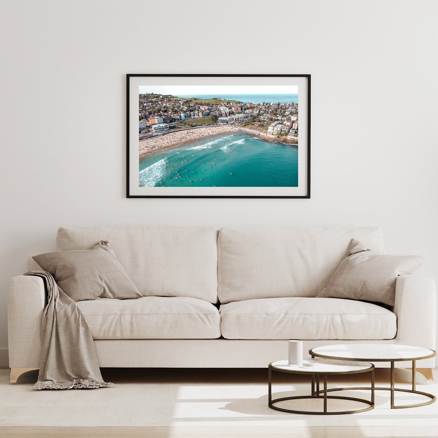 Crisp Bondi Morning Art Print-Print-Through Our Lens-Black Frame-Small-Through Our Lens
