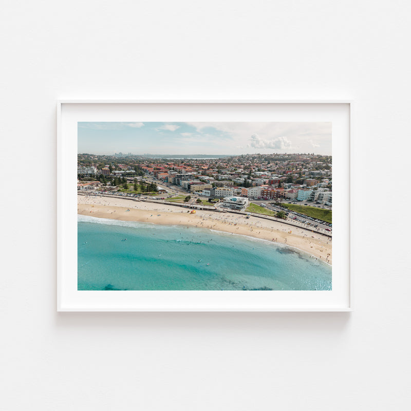North Bondi Surf Club in a White Frame Landscape Art Print by Through Our Lens