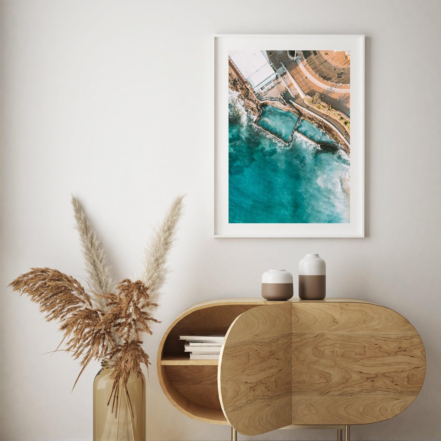 Coogee Pools Art Print-Print-Through Our Lens-White Frame-Small-Through Our Lens