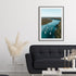 Currambene Creek waterway aerial view in black frame - coastal landscape wall art