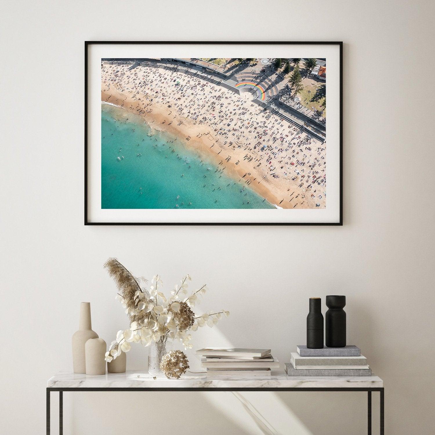 Coogee Living Art Print-Print-Small-Black Frame-Landscape-Through Our Lens