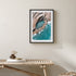 Days At Bogey beach swimming scene in black frame - coastal photography wall art