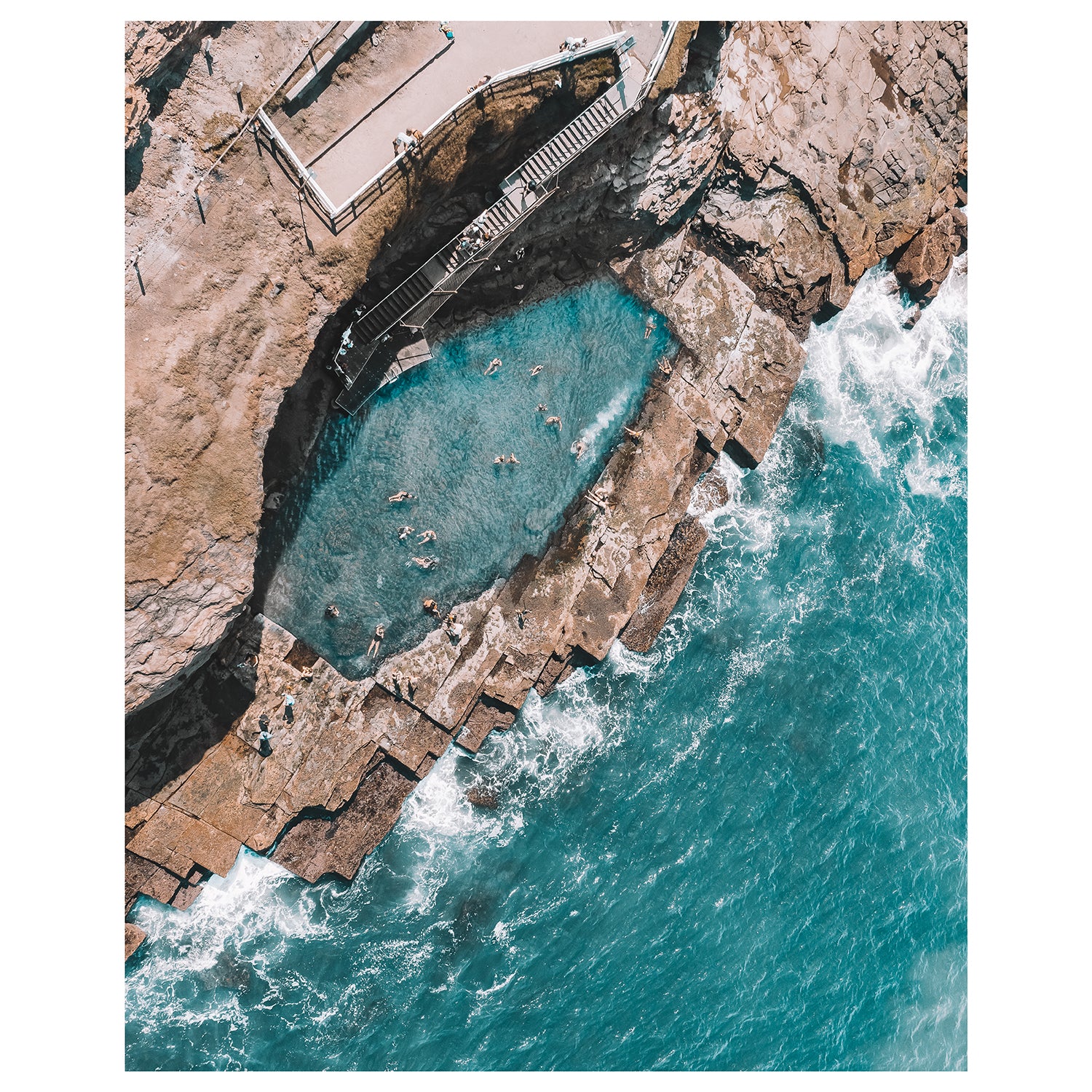 Days at Bogey ocean pool aerial view - coastal photography wall art for modern homes