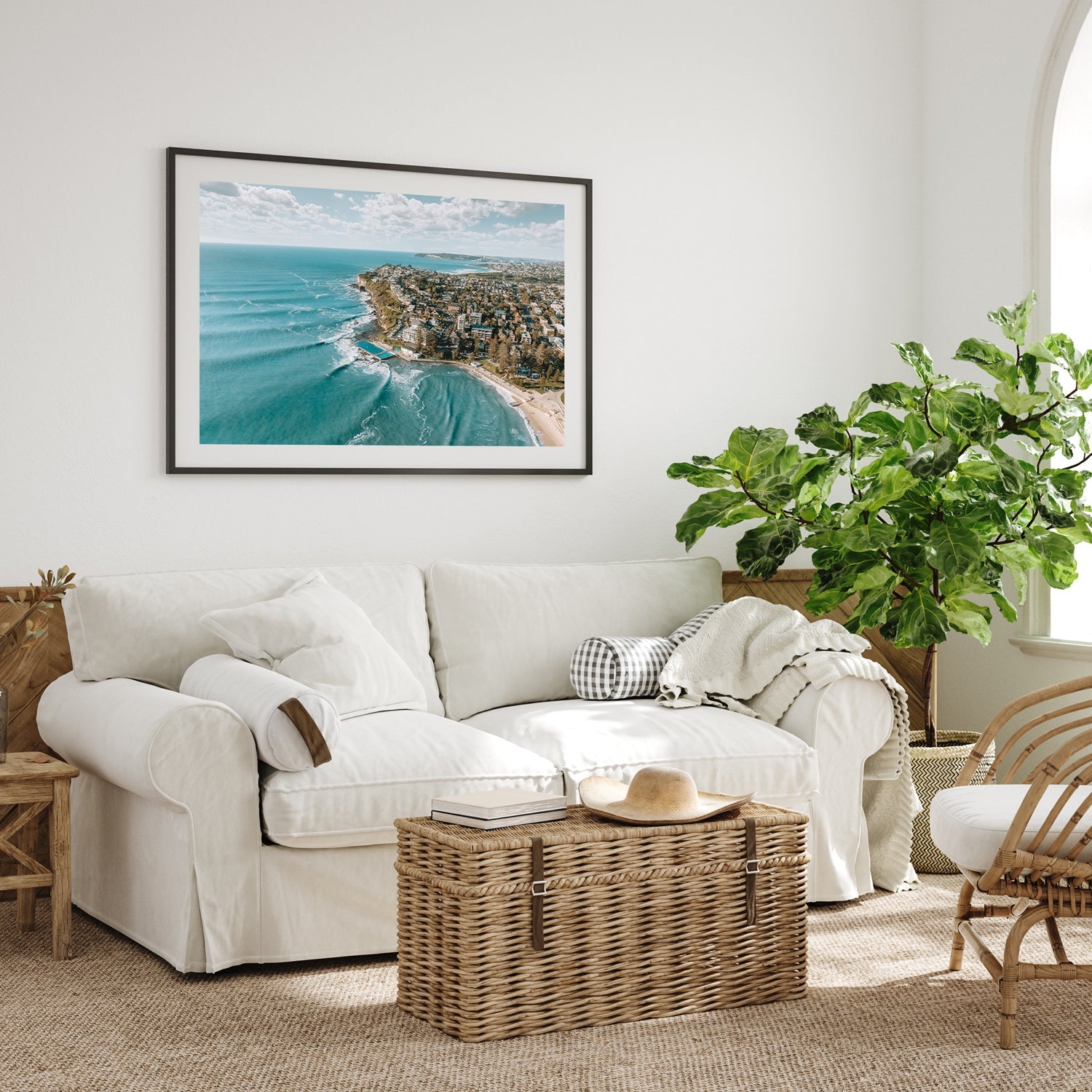 Dee Why Landscape Art Print-Print-Through Our Lens-Black Frame-Small-Through Our Lens