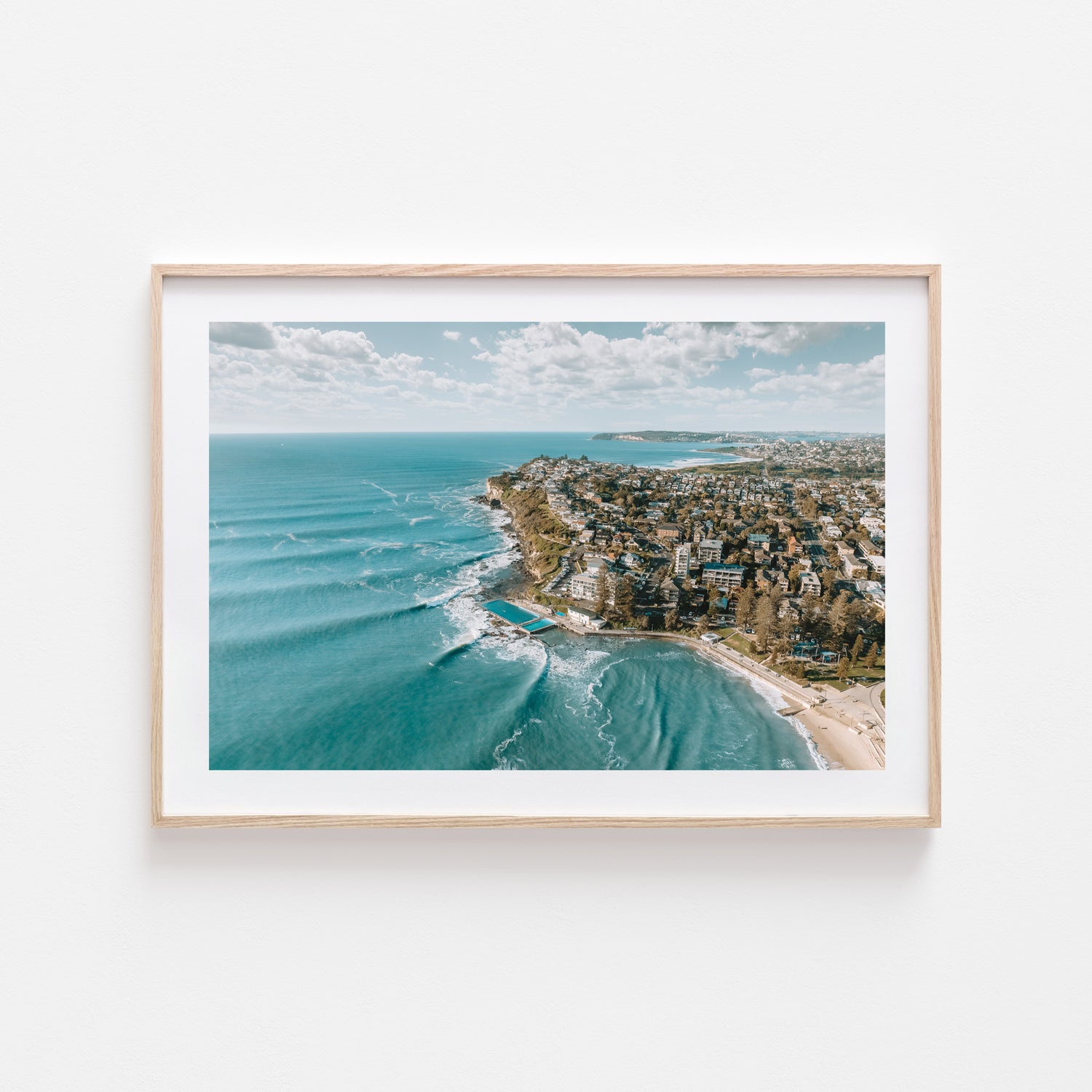 Dee Why Landscape Art Print-Print-Through Our Lens-Oak Frame-Small-Through Our Lens
