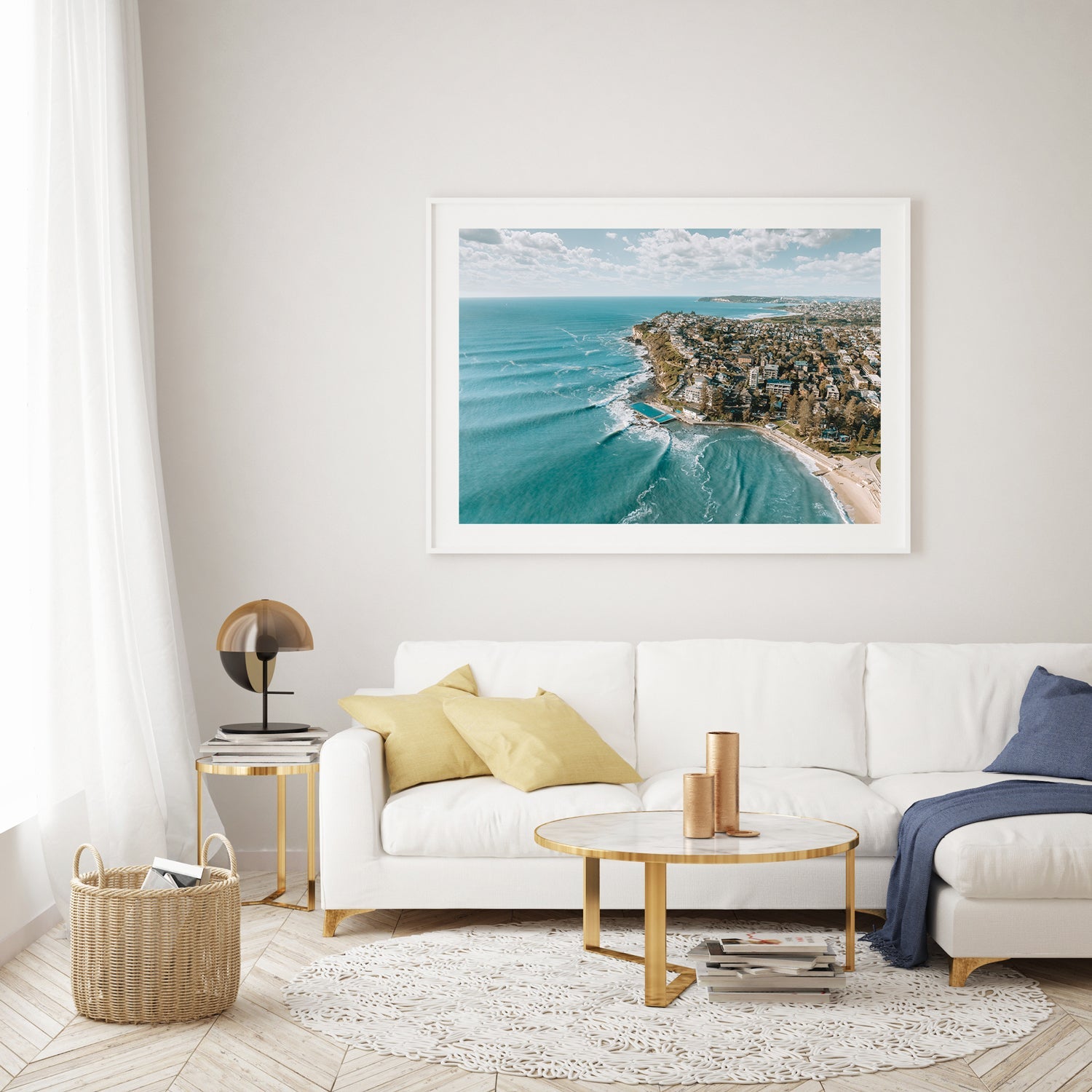 Dee Why Landscape Art Print-Print-Through Our Lens-White Frame-Small-Through Our Lens