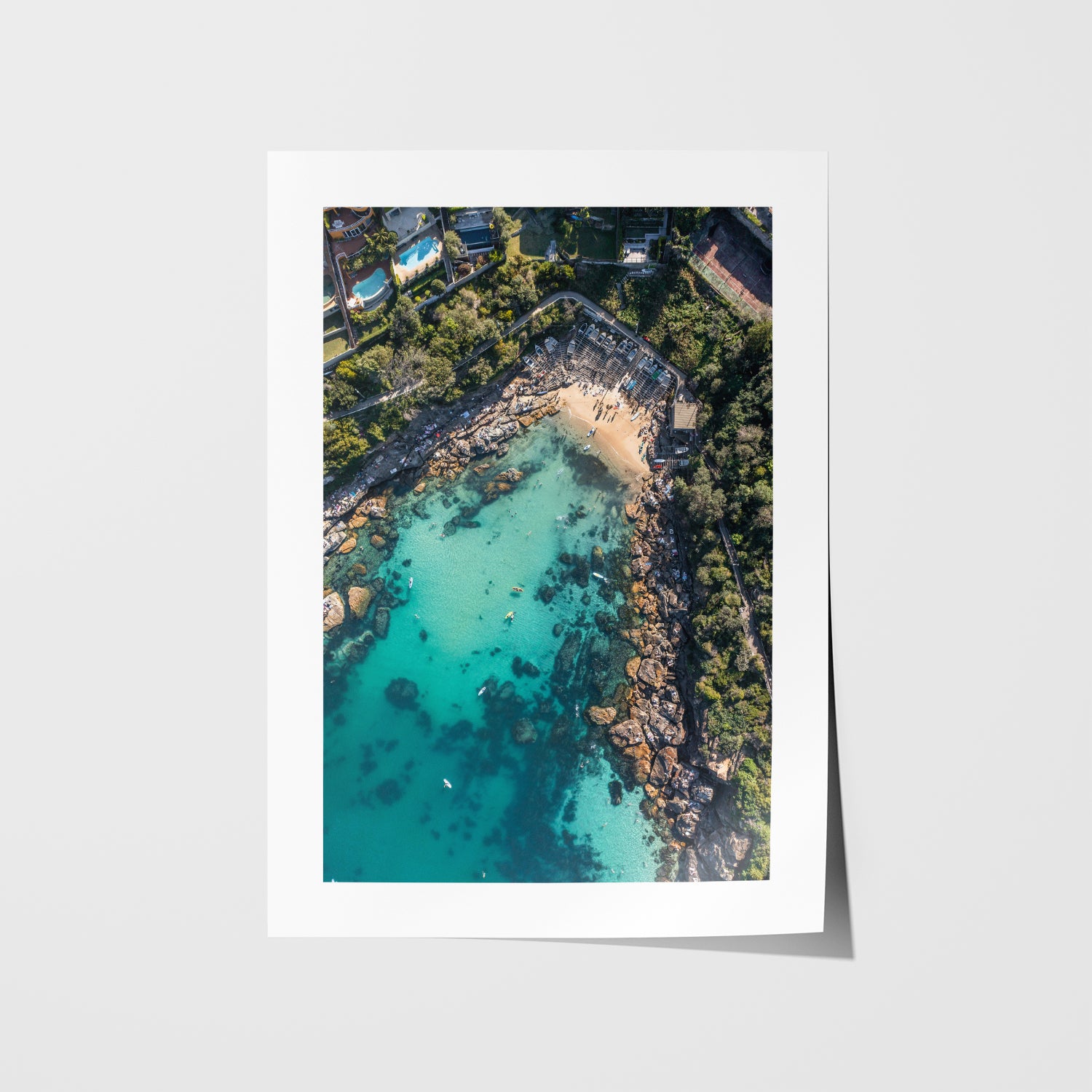 Gordon's Bay afternoon seascape in white frame - coastal photography wall art