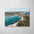 Gunnamatta Bay ocean pool aerial view in white frame - coastal swimming photography wall