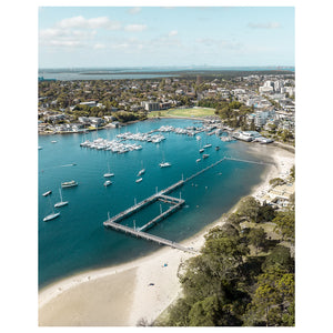 Gunnamatta Bay ocean pool aerial view - coastal photography wall art for modern homes