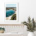 Gunnamatta Bay ocean baths aerial view in white frame - coastal swimming pool wall art