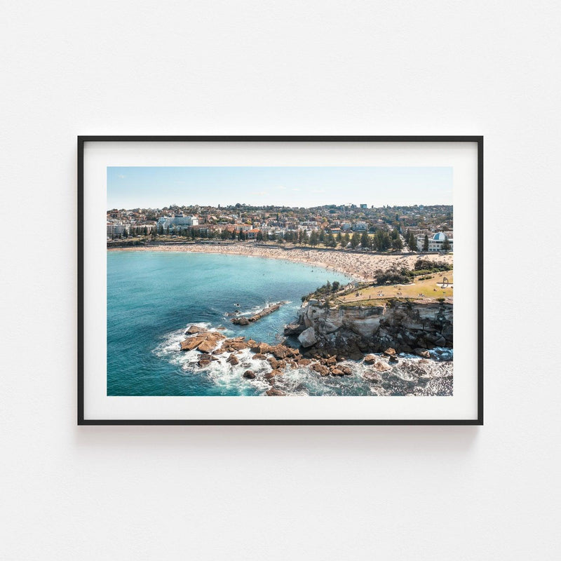 Salty Coogee Art Print-Print-Small-Black Frame-Landscape-Through Our Lens