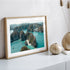 Ha Long Bay limestone islands aerial view - framed coastal photograph in oak frame