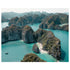 Ha Long Bay limestone islands aerial view - Vietnamese seascape wall art for coastal homes