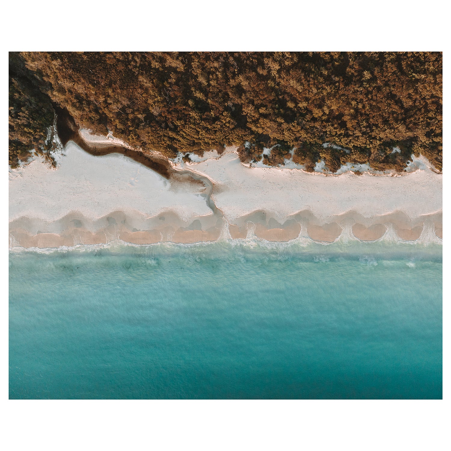 Hyams Beach pristine white sand aerial view - coastal photography wall art