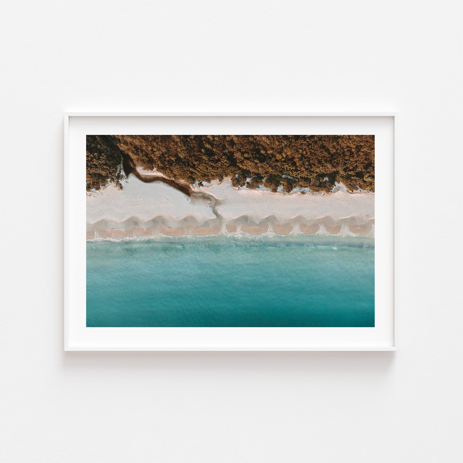 Hyams Beach tranquil seascape in white frame - Australian coastal wall art