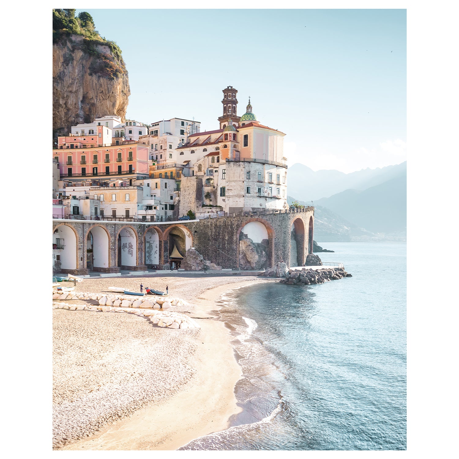 Amalfi Coast aerial view from above - Mediterranean landscape photography art print