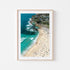 Bronte rock pool swimmers in full swing - aerial photograph in oak frame - coastal wall
