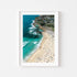 Bronte swimmers in full swing - aerial ocean pool photograph in white frame - coastal
