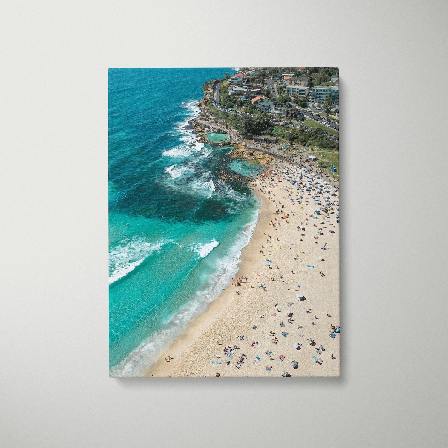Bronte ocean pool swimmers in full swing - framed coastal photography wall art