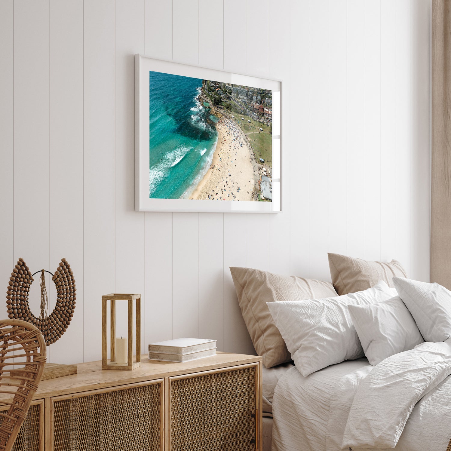 Bronte ocean pool swimmers in full swing - framed coastal photography wall art