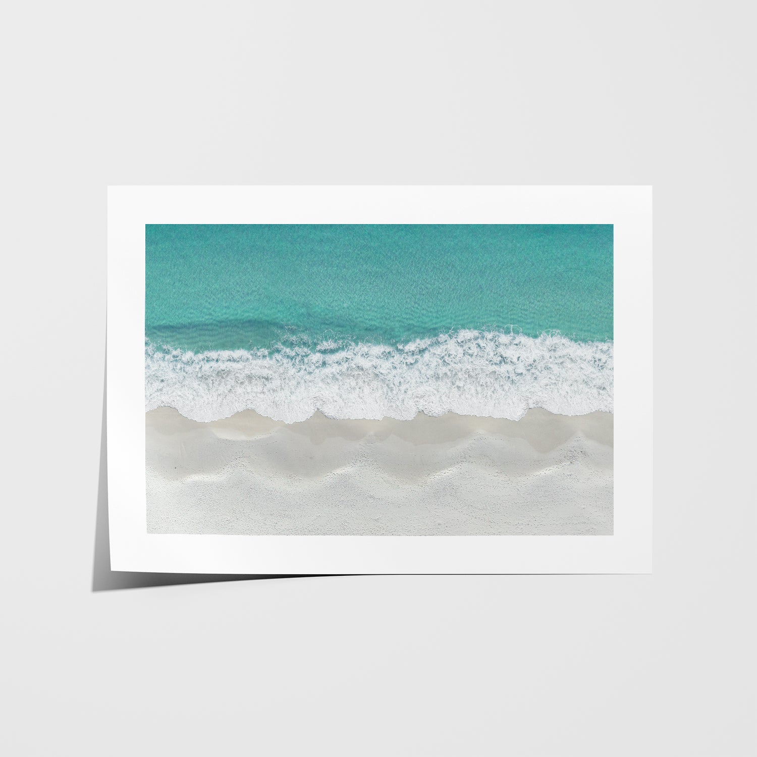 Hyams Beach layered seascape in white frame - coastal photography wall art