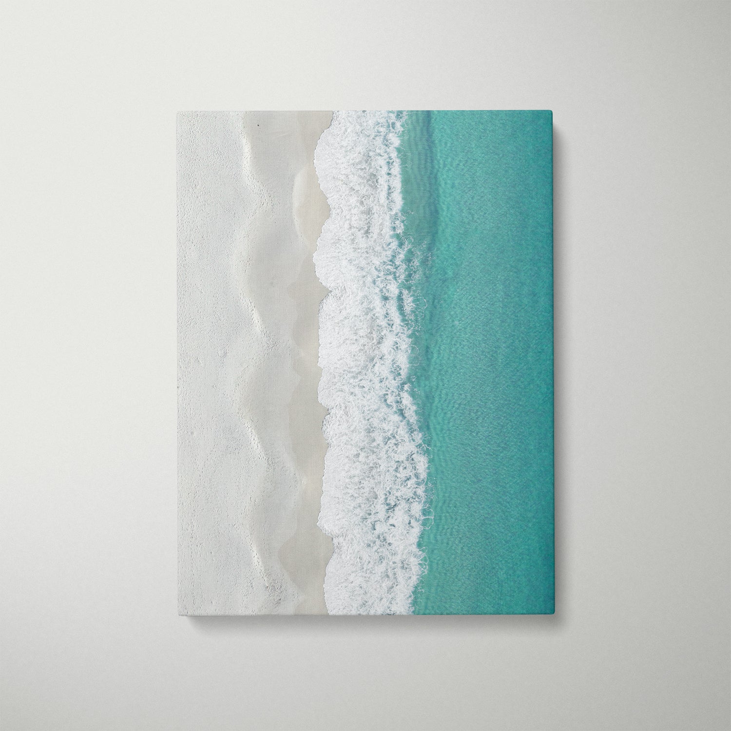 Hyams Beach rippling water layers in white frame - abstract coastal wall art for modern