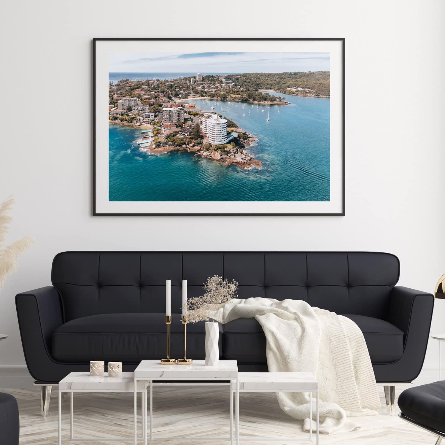 Little Manly Art Print-Print-Small-Black Frame-Landscape-Through Our Lens
