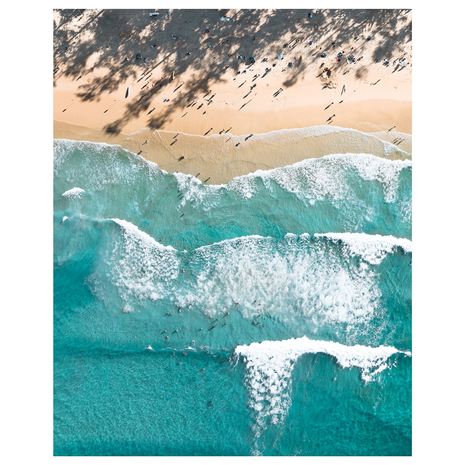 Manly Beach waves aerial view - unframed coastal photography wall art for modern homes