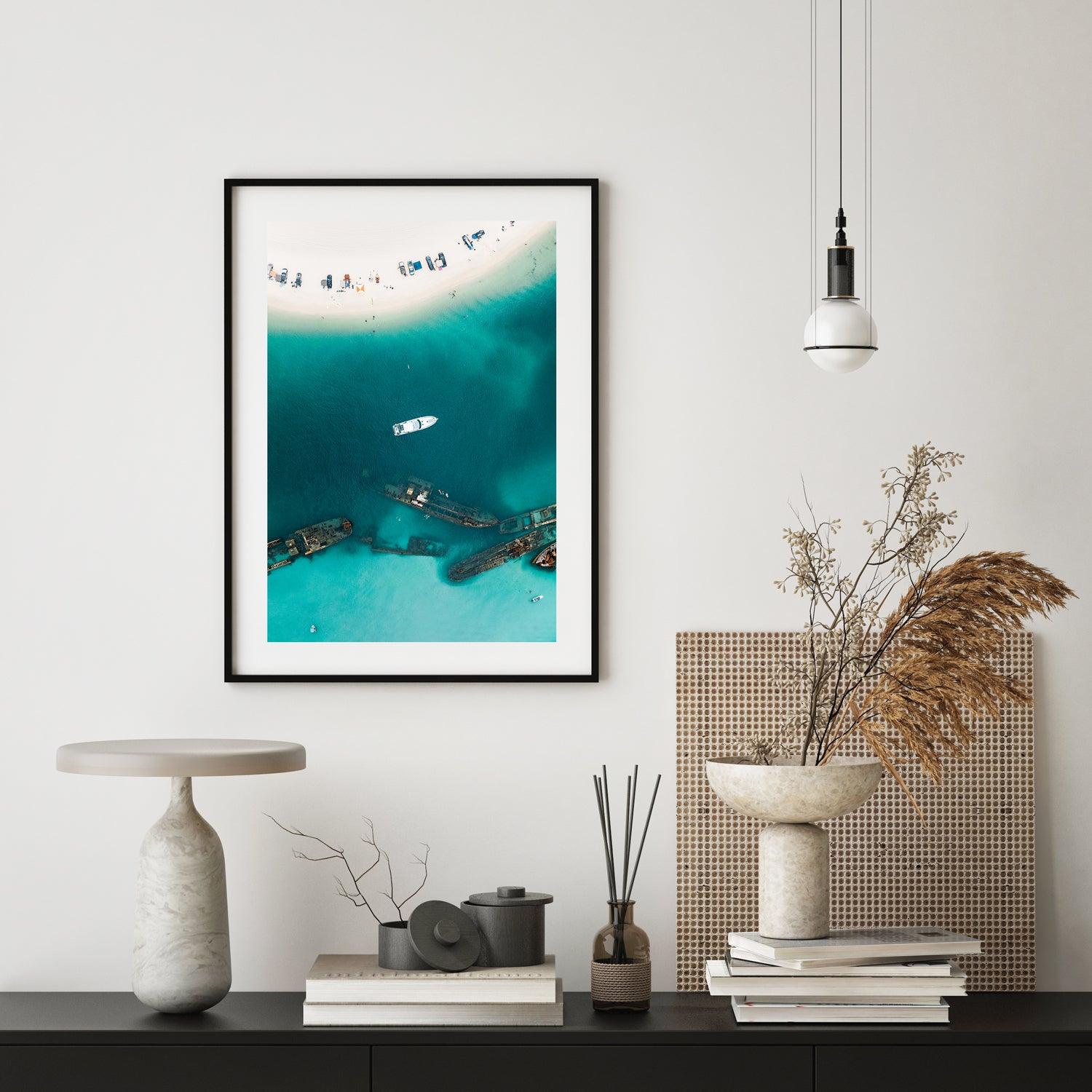 Moreton Island Dreaming Art Print-Print-Through Our Lens-Black Frame-Small-Through Our Lens