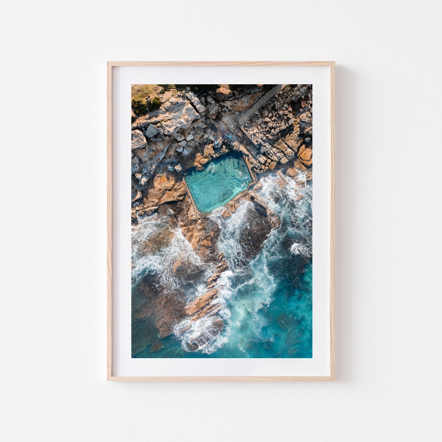 Top Down Mahon Art Print-Print-Small-Oak Frame-Through Our Lens