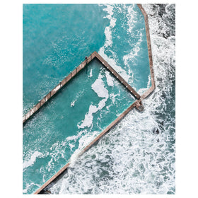 Minimalistic Narrabeen Rock Pool Corner Art Print by Through Our Lens