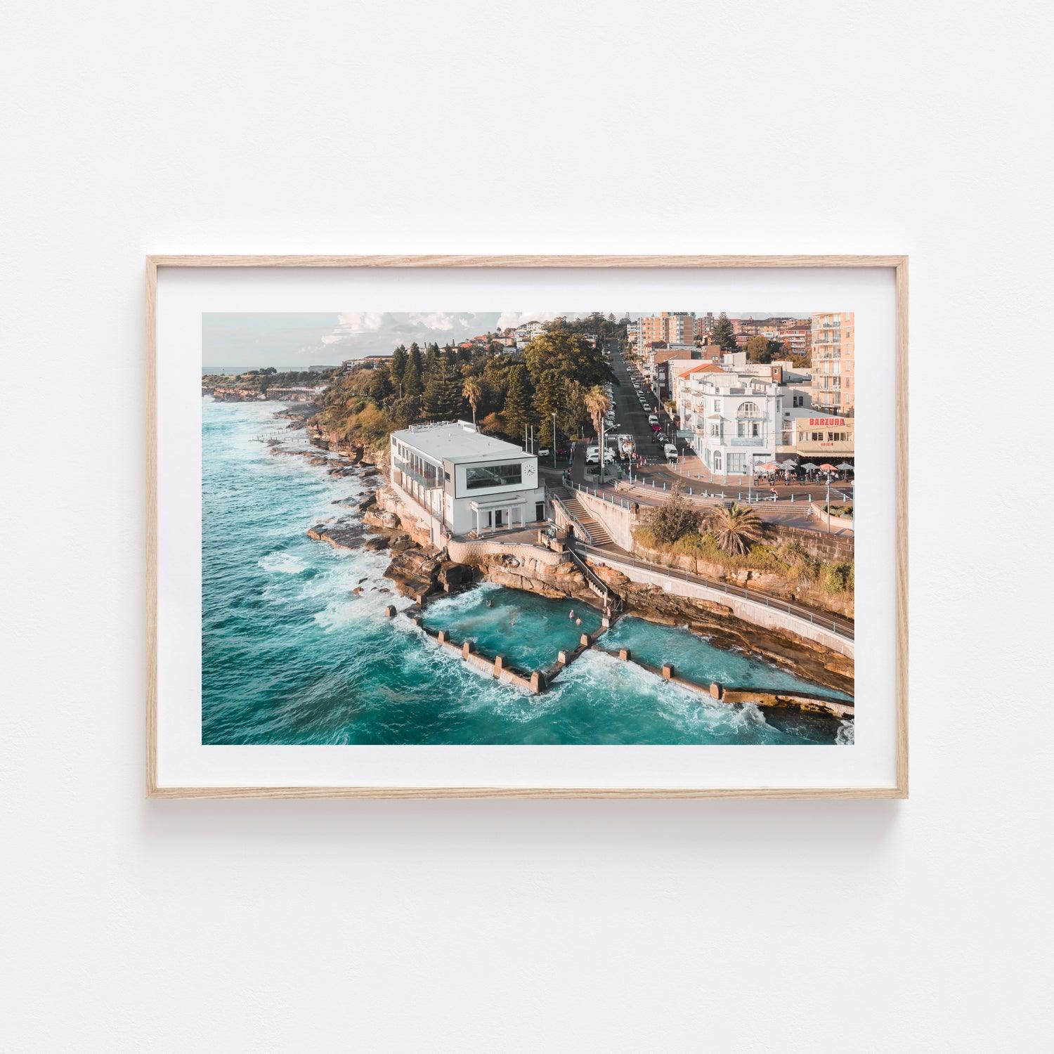 New Coogee Art Print-Print-Through Our Lens-Oak Frame-Small-Landscape-Through Our Lens