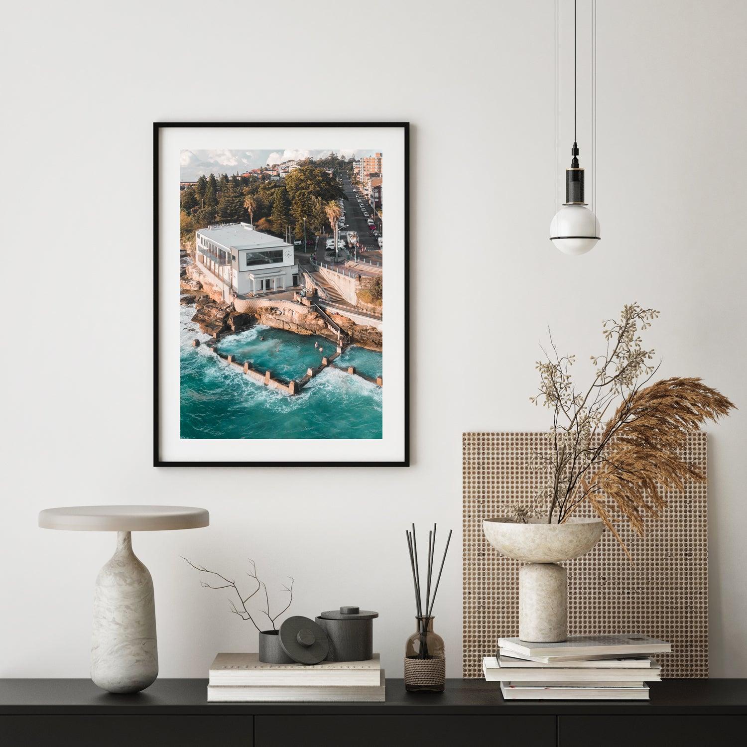 New Coogee Art Print-Print-Through Our Lens-Black Frame-Small-Portrait-Through Our Lens