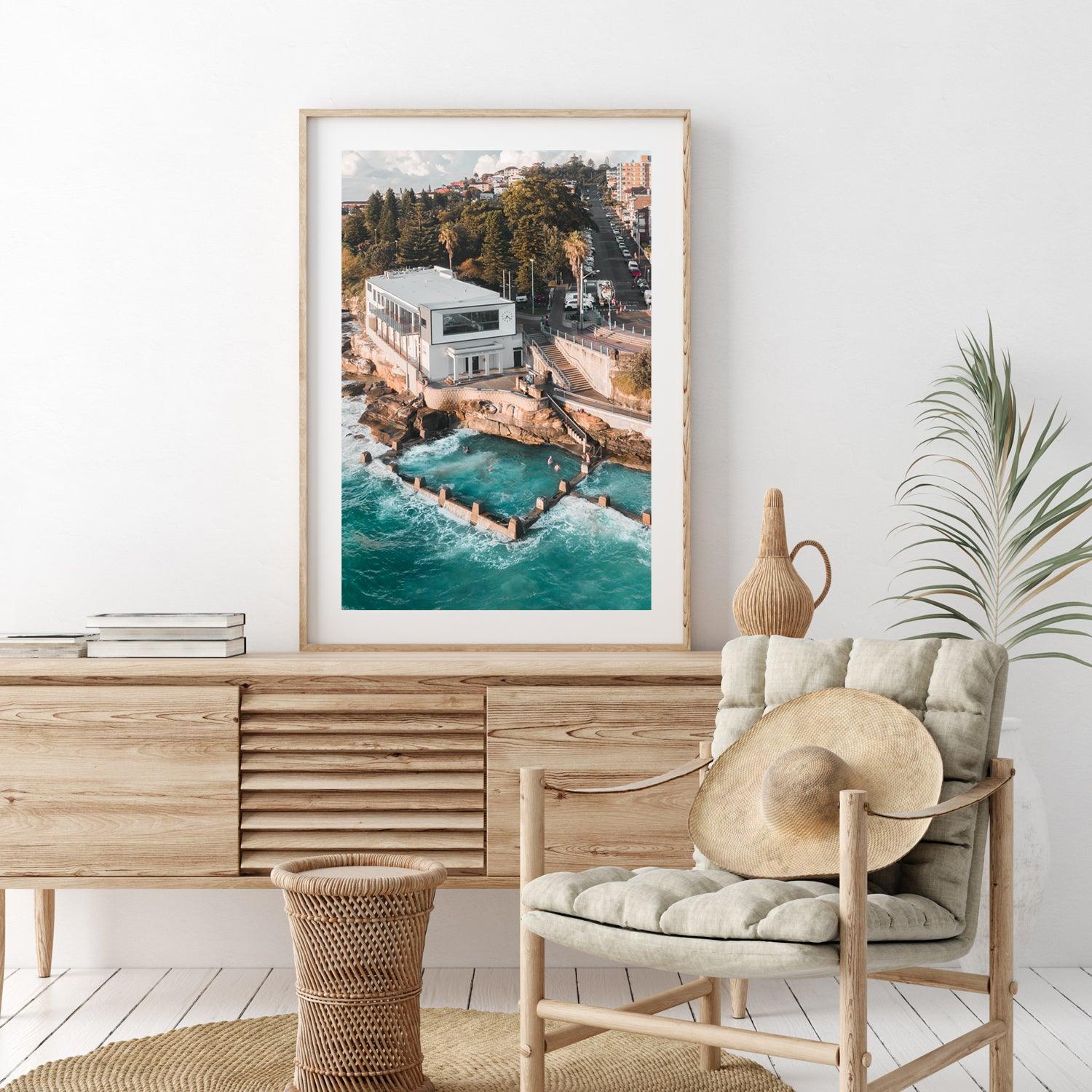 New Coogee Art Print-Print-Through Our Lens-Oak Frame-Small-Portrait-Through Our Lens