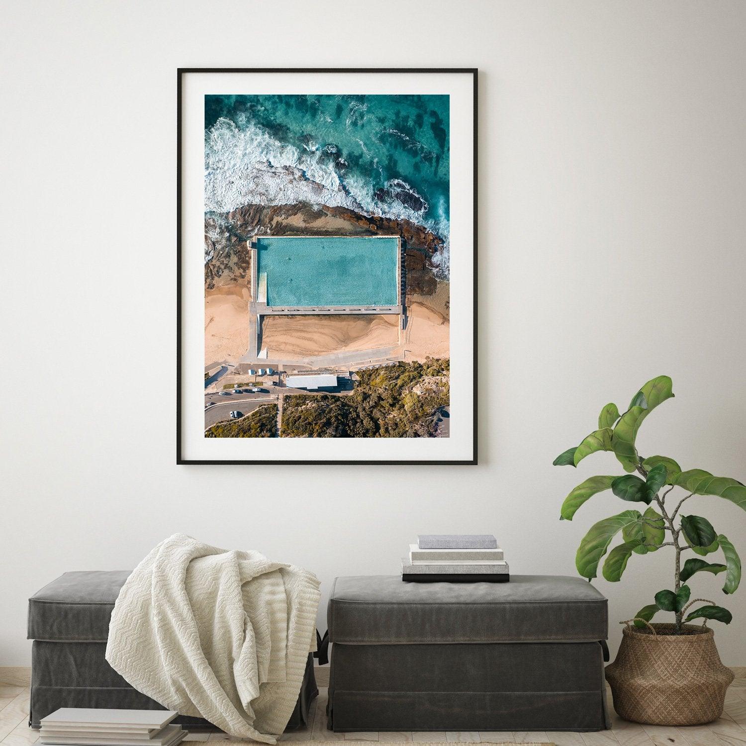 Merewether Baths Art Print-Print-Small-Black Frame-Through Our Lens