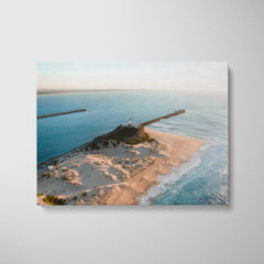 Nobbys Lighthouse Art Print-Print-Large-Stretched Canvas-Landscape-Through Our Lens