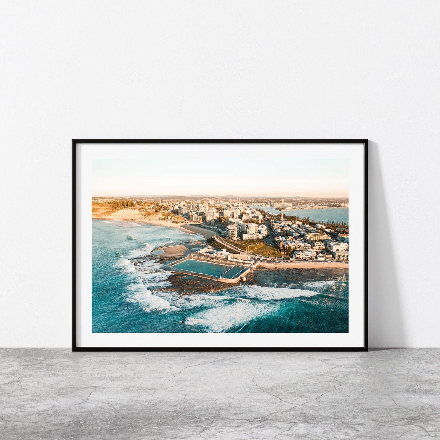 Morning Newcastle Art Print-Print-Small-Black Frame-Landscape-Through Our Lens