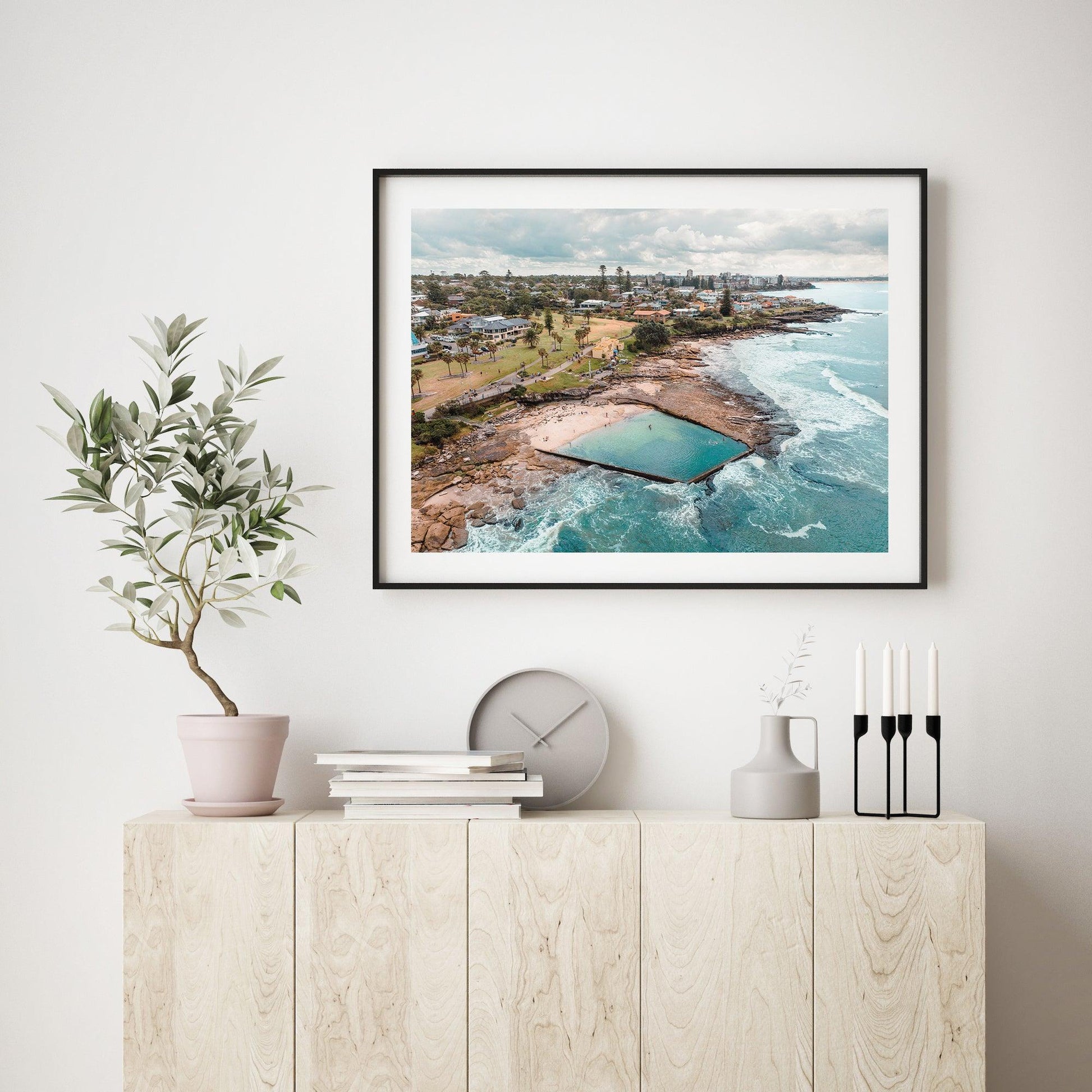 Oak Park Rock Pool Art Print-Print-Through Our Lens-Black Frame-Small-Landscape-Through Our Lens