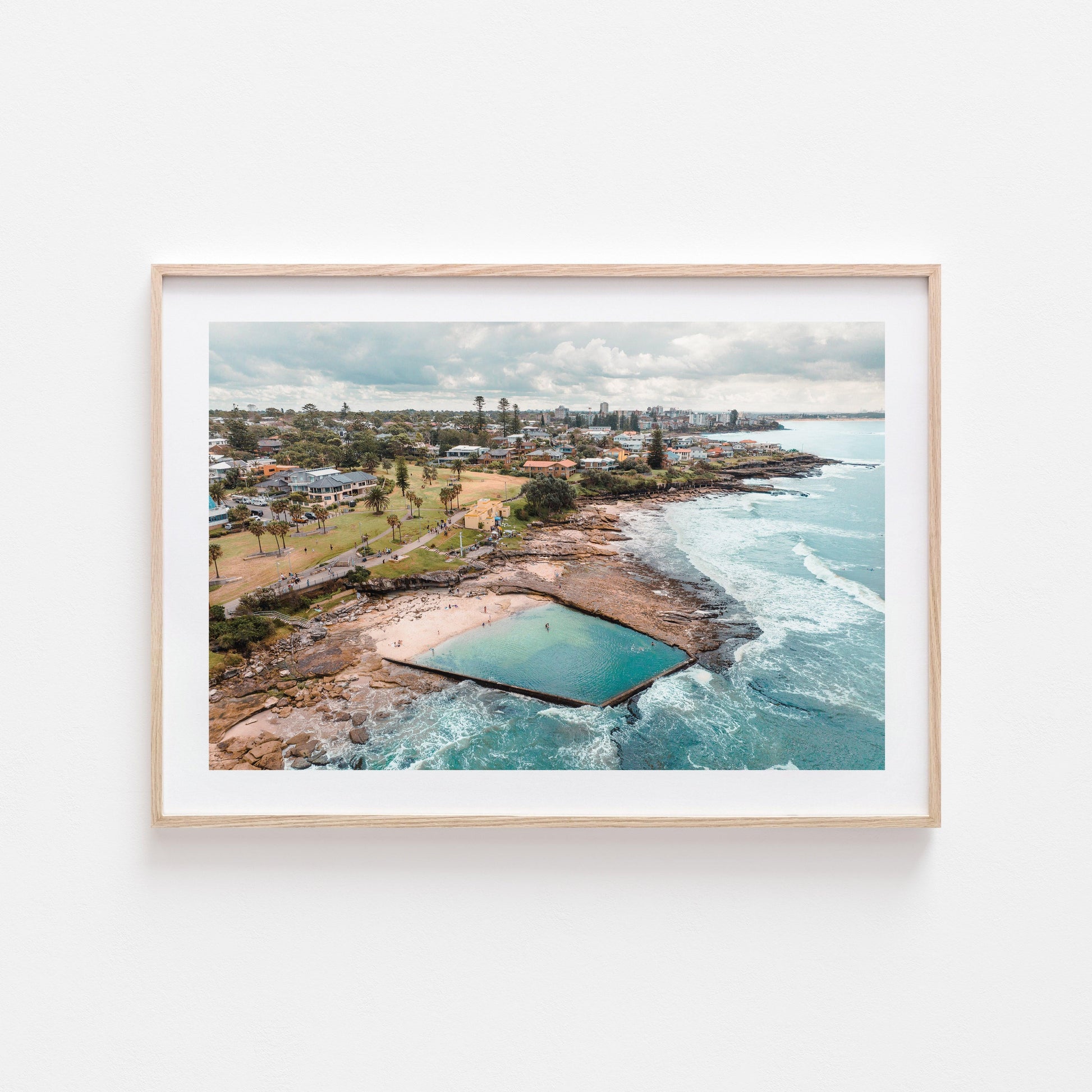 Oak Park Rock Pool Art Print-Print-Through Our Lens-Oak Frame-Small-Landscape-Through Our Lens