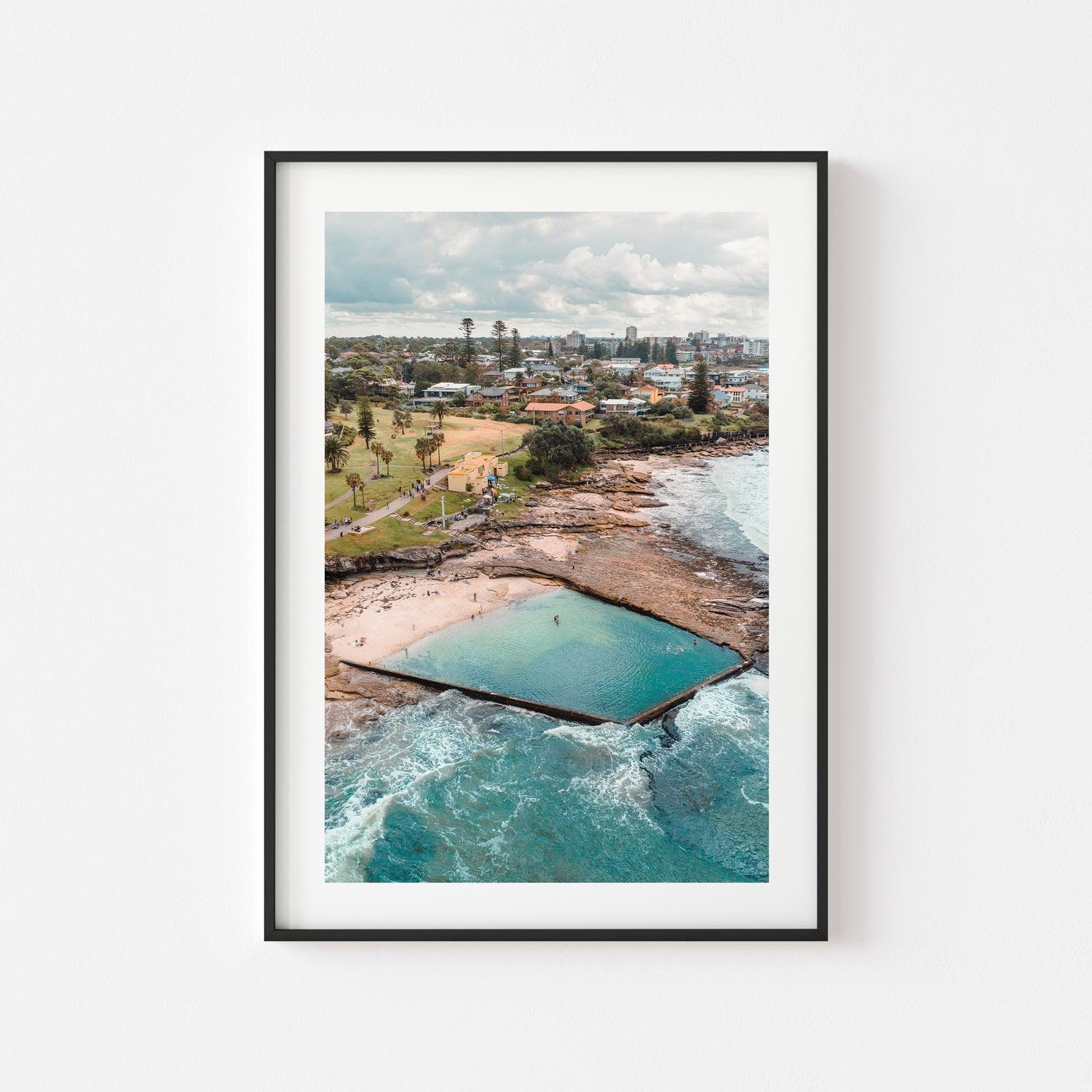 Oak Park Rock Pool Art Print-Print-Through Our Lens-Black Frame-Small-Portrait-Through Our Lens