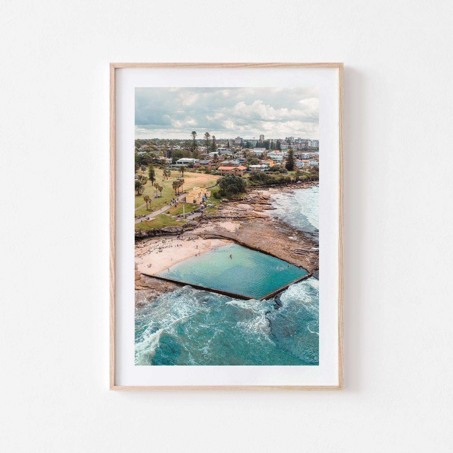 Oak Park Rock Pool Art Print-Print-Through Our Lens-Oak Frame-Small-Portrait-Through Our Lens