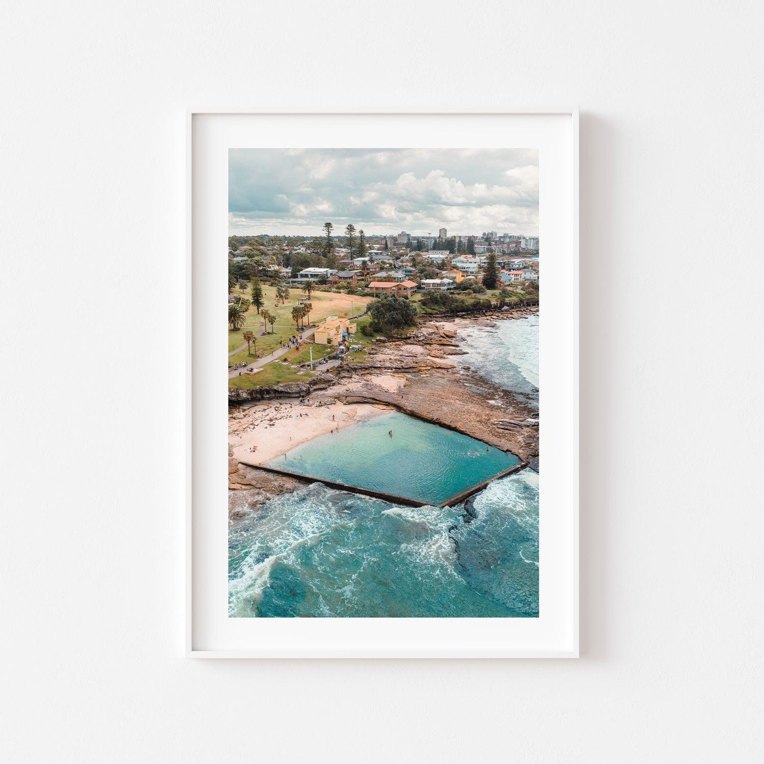 Oak Park Rock Pool Art Print-Print-Through Our Lens-White Frame-Small-Portrait-Through Our Lens