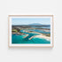 Narooma aerial seascape in oak frame - coastal photography wall art for modern homes