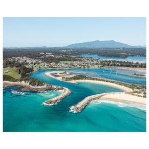 Narooma coastal aerial view - ocean landscape photography art print, unframed