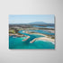 Narooma coastal aerial view in white frame - Australian landscape photography wall art