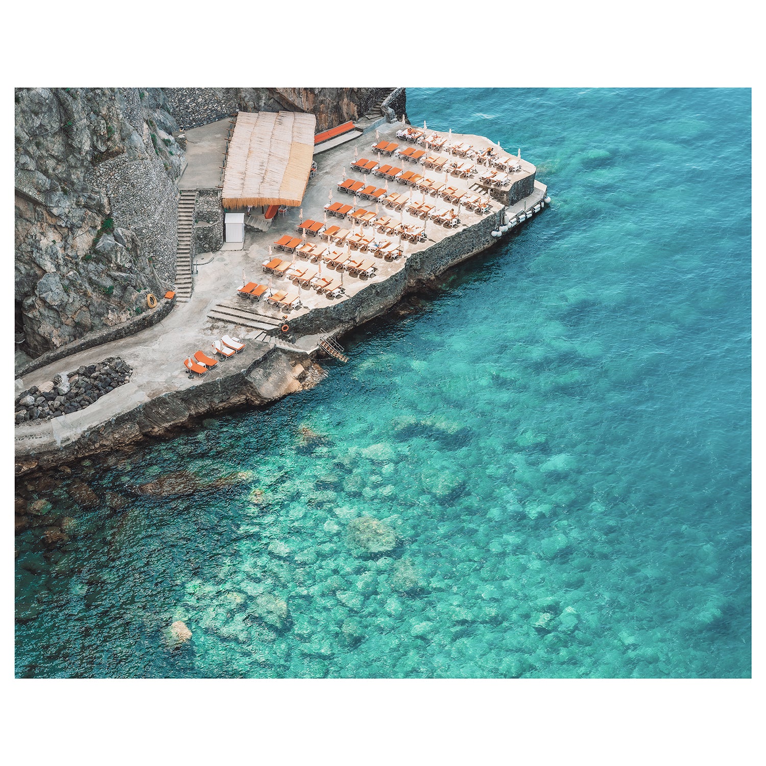 Positano Italy coastal village aerial view - Mediterranean travel photography wall art